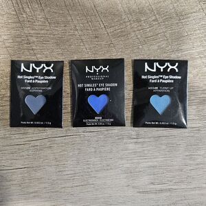 Mix Lot of 3 NYX Hot Singles Eye Shadow Refills HSS 29, 49, 50, Blue Shade